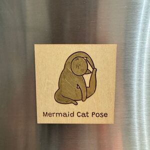 Cat Yoga Magnet - Mermaid Cat Pose